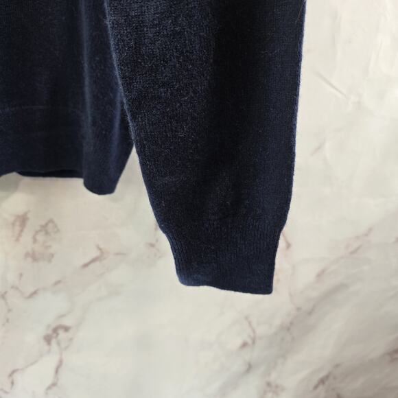 Everlane Sweater Womens XS Navy Cashmere Polo Henley Blue Button NEW - Picture 4 of 10